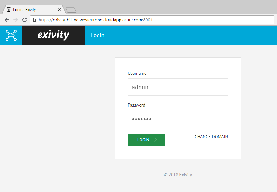 login to Exivity